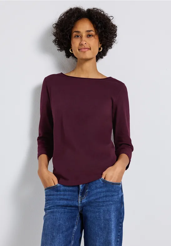 Shirt met 3/4 mouwen wildberry red