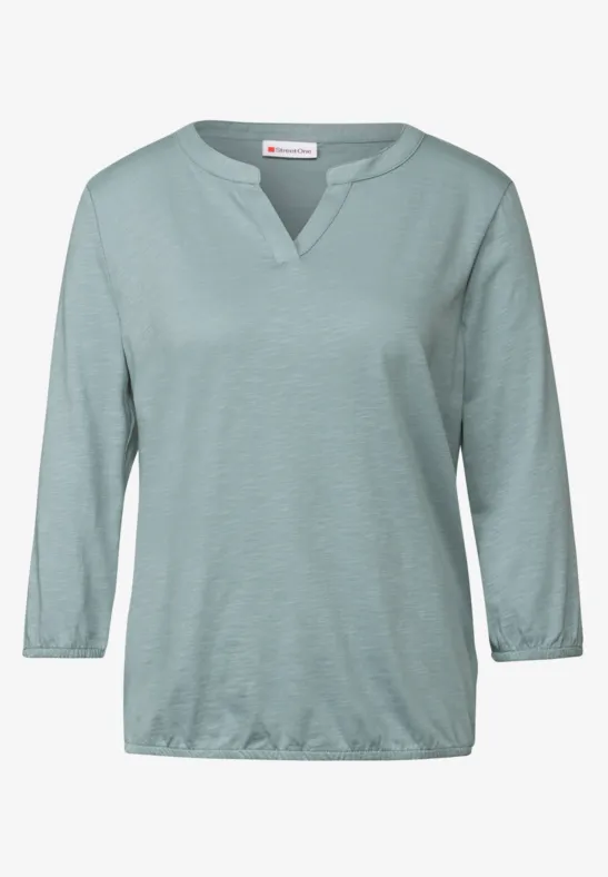 Split Neck Jersey Shirt arona blue