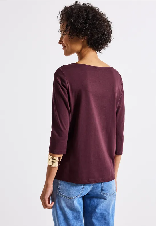 Shirt mit U-Boot-Ausschnitt wildberry red