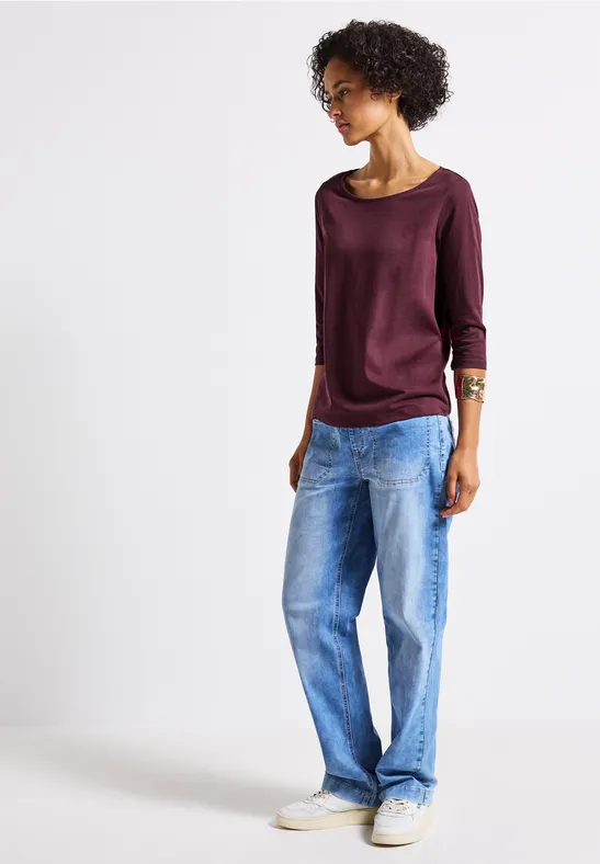Shirt mit U-Boot-Ausschnitt wildberry red
