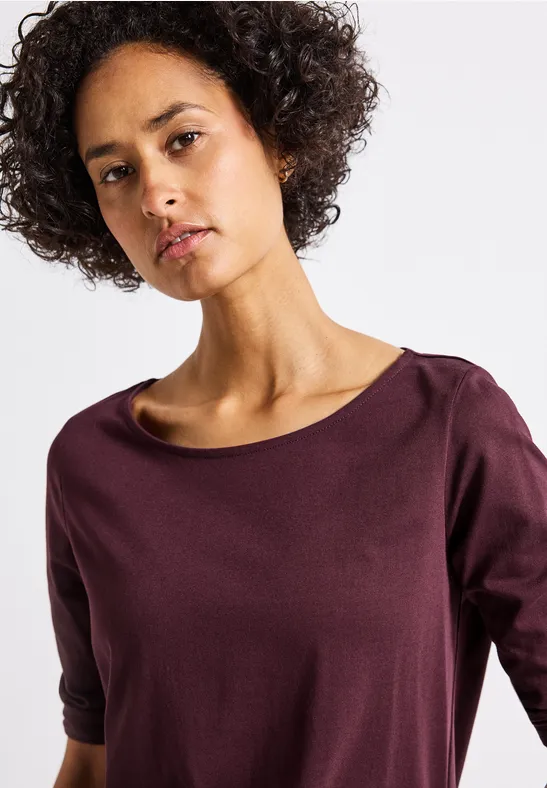 Shirt mit U-Boot-Ausschnitt wildberry red