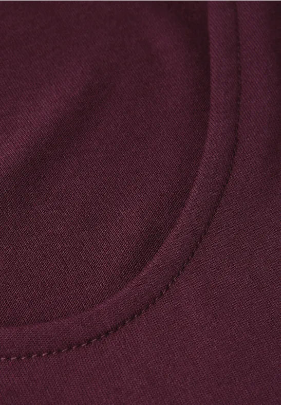 Langarmshirt in Unifarbe wildberry red