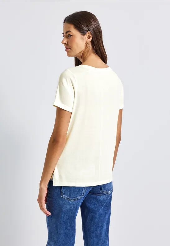 T-Shirt mit Frontprint off white