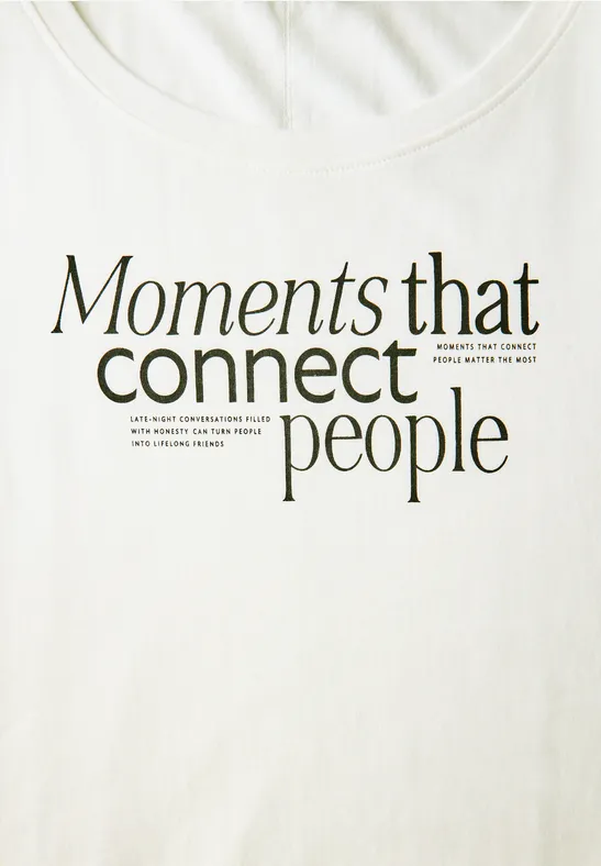 T-Shirt mit Frontprint off white