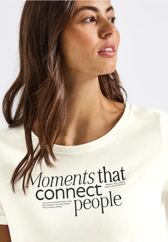 T-Shirt mit Frontprint off white
