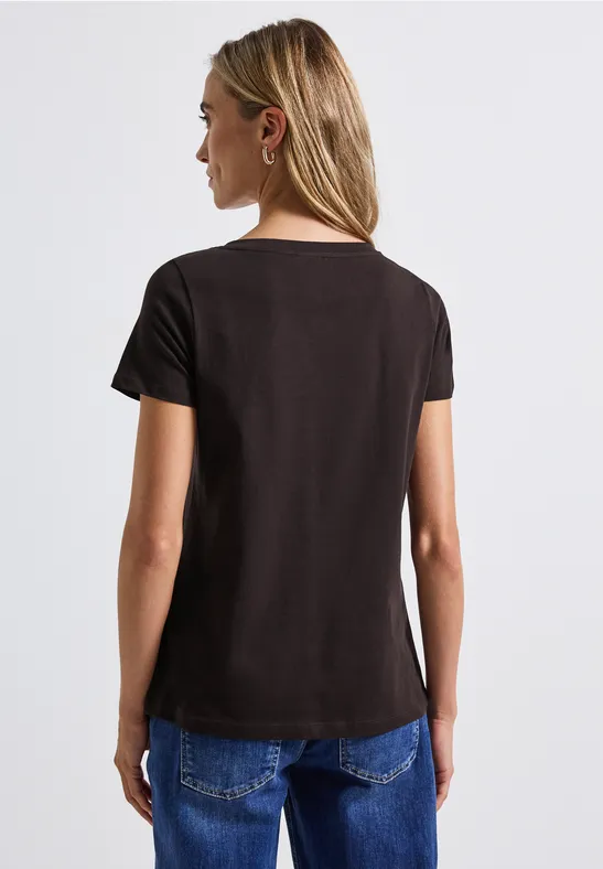 T-Shirt mit Print deep roast brown