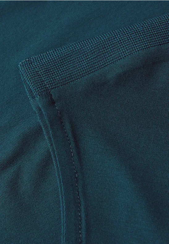 Shirt met geribd detail tide blue