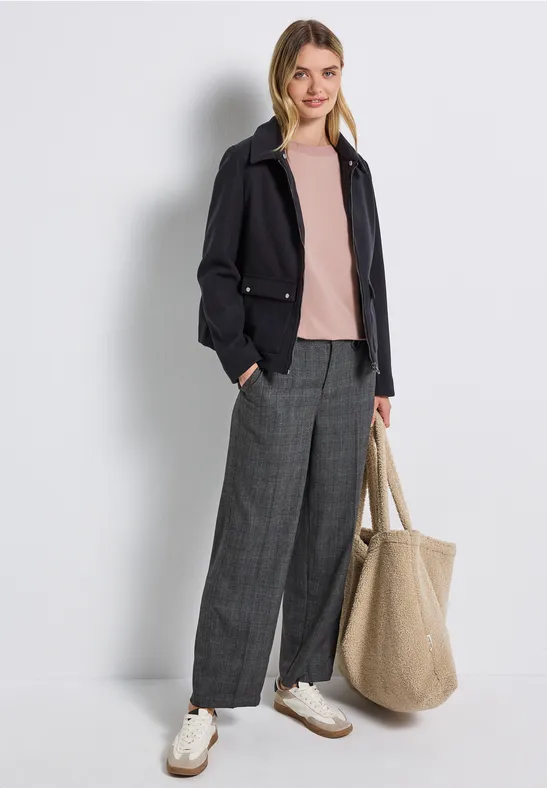 Shirt met geribd detail faded rose