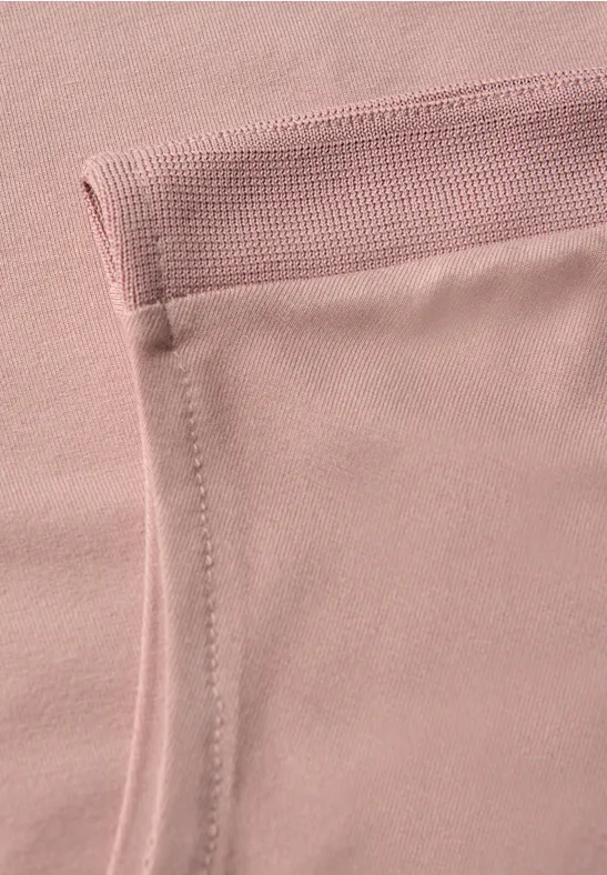 Shirt met geribd detail faded rose