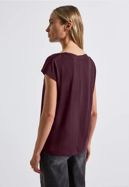 Shirt mit Ripp-Detail wildberry red