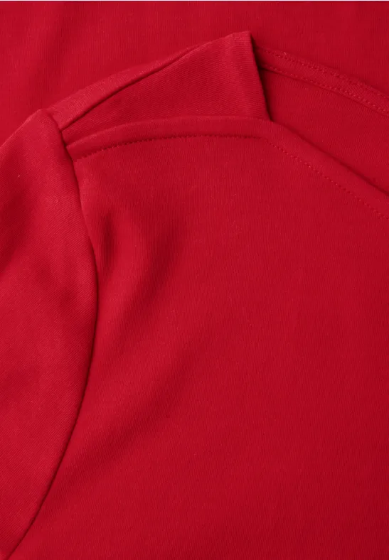 Shirt met boothals racing red