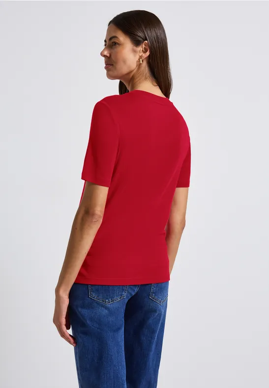 Basic Shirt mit Turtleneck racing red