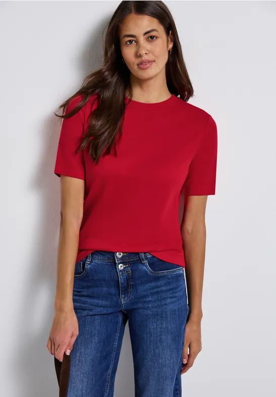 Basic Shirt mit Turtleneck racing red