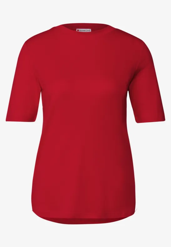 Basic Shirt mit Turtleneck racing red