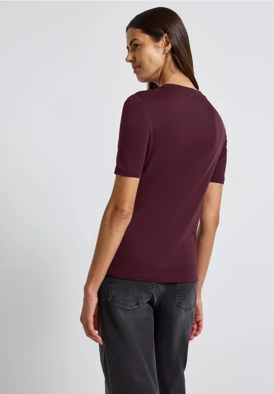 Basic Shirt mit Turtleneck wildberry red