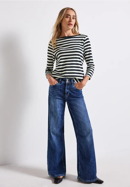 Gestreiftes U-Boot Shirt deepwater blue
