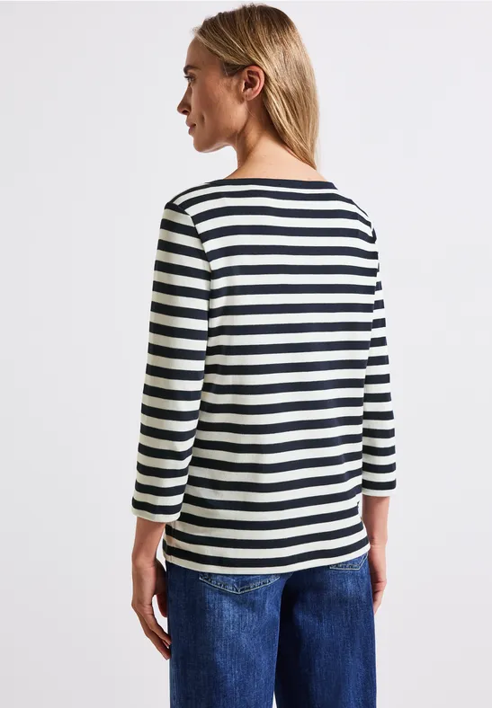 Gestreiftes U-Boot Shirt deepwater blue
