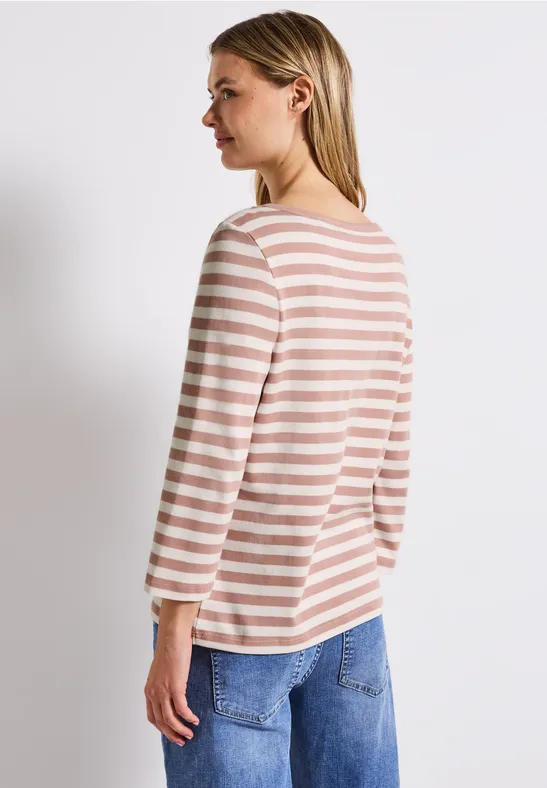 T-shirt rayé U-Boot faded rose
