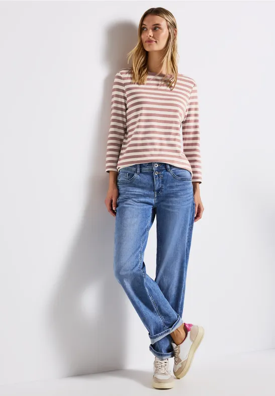 T-shirt rayé U-Boot faded rose