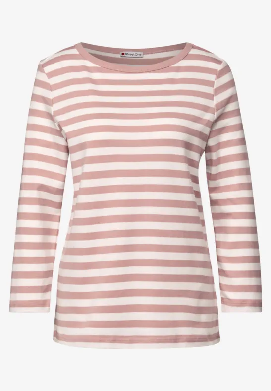 T-shirt rayé U-Boot faded rose