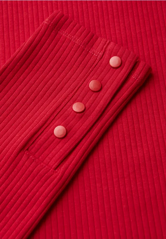 Shirt met geribde structuur racing red