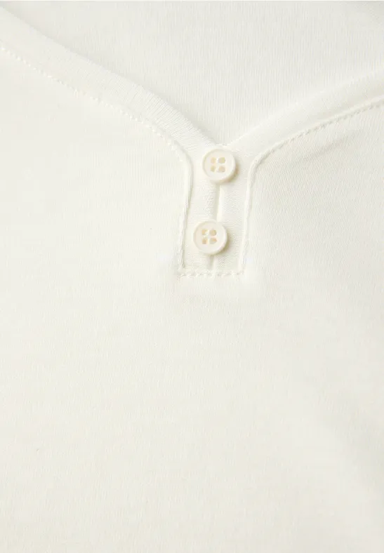 Basic shirt met knoopdetail off white