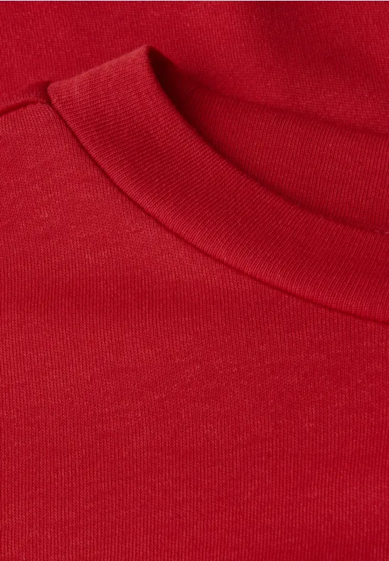 Basic Shirt met rimpels racing red