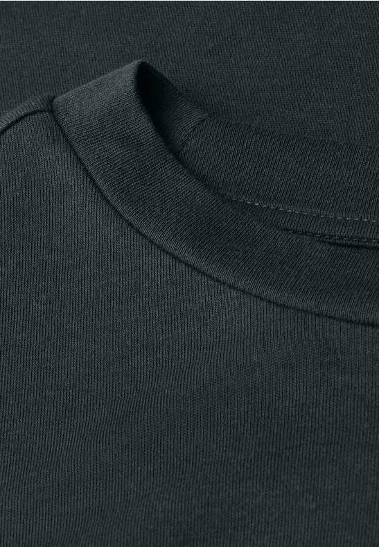 Basic Shirt met rimpels evernight green