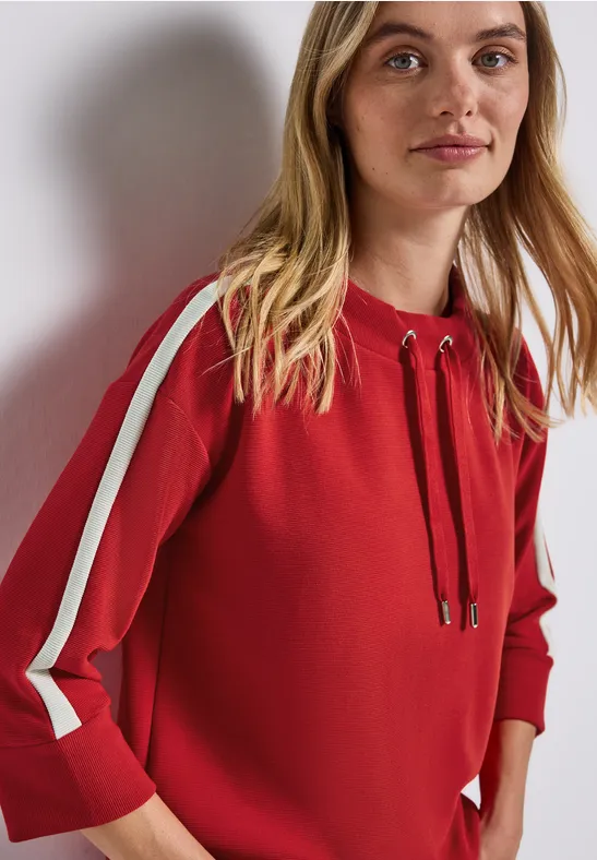 Ottomaans shirt met tape racing red
