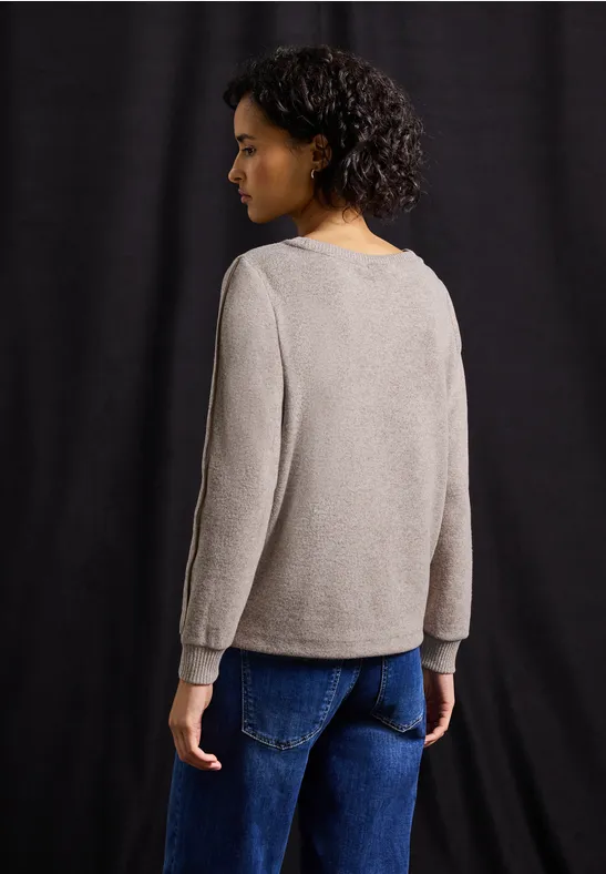 Shirt met tape details silk brown mel.