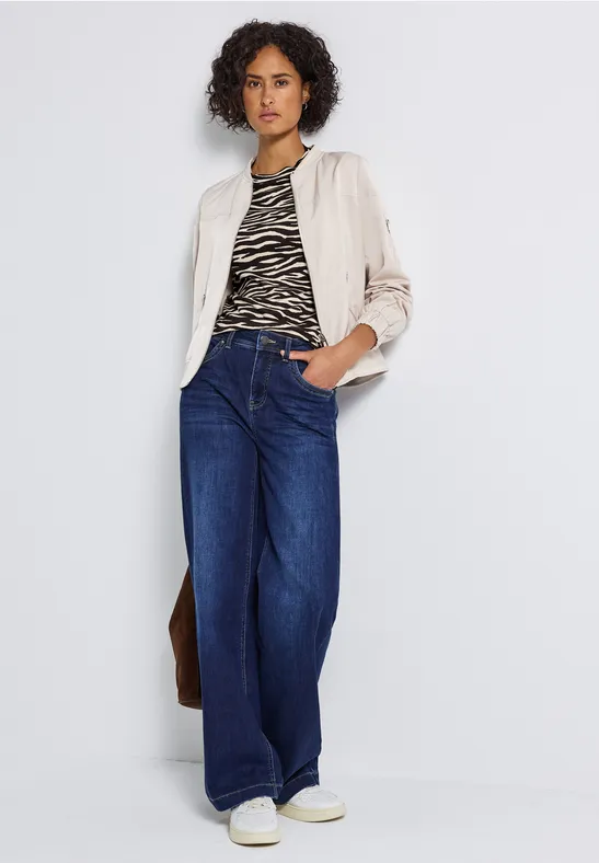 Shirt met zebraprint deep roast brown