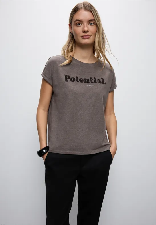 Shirt met bouclé-opdruk null