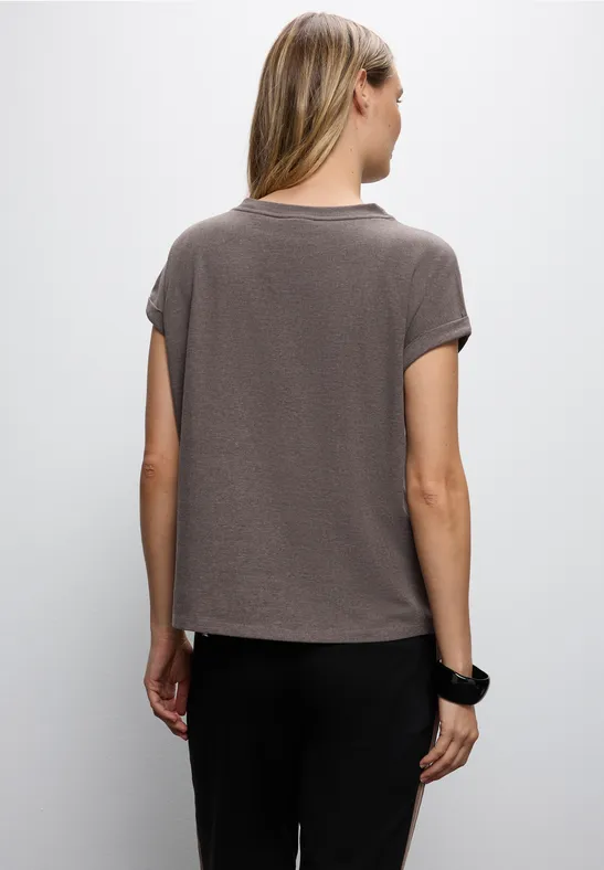 Shirt met bouclé-opdruk null