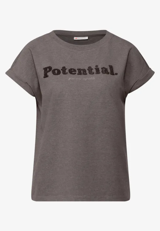 Shirt met bouclé-opdruk null