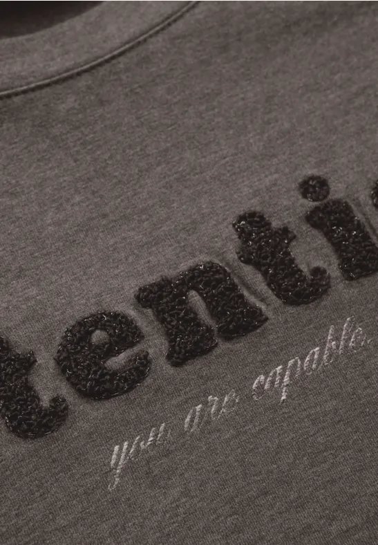 Shirt met bouclé-opdruk null