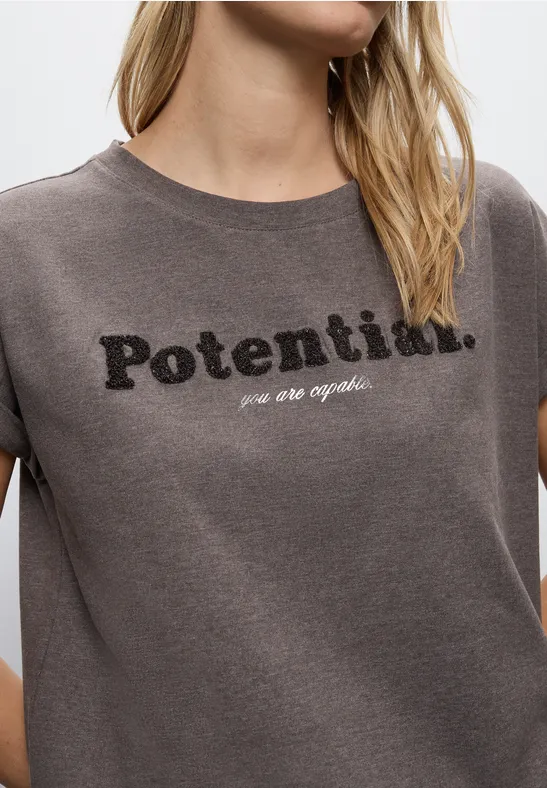 Shirt met bouclé-opdruk null