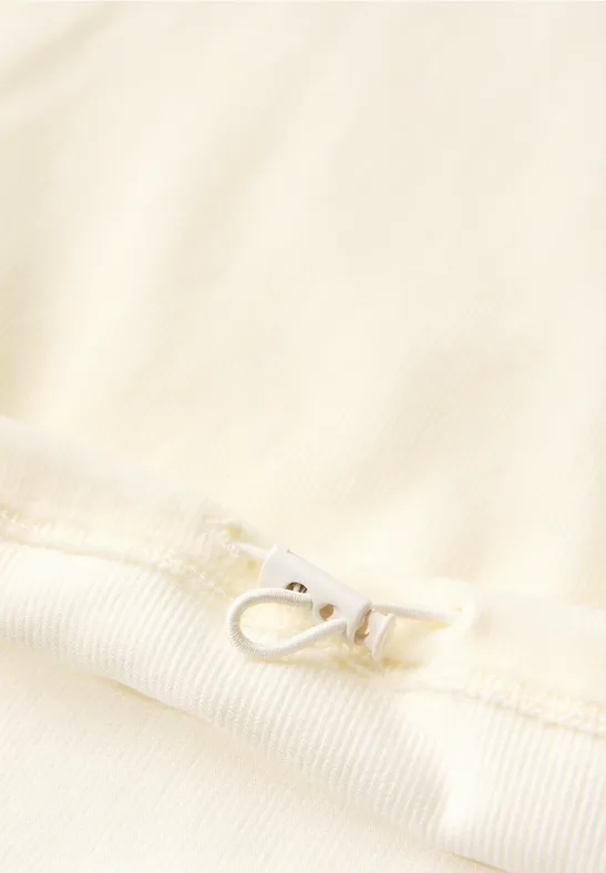 T-shirt en velours côtelé fin avec wording soft beige