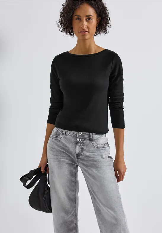 Basic shirt met lange mouwen Black