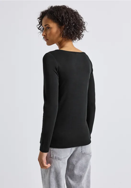 Basic shirt met lange mouwen Black