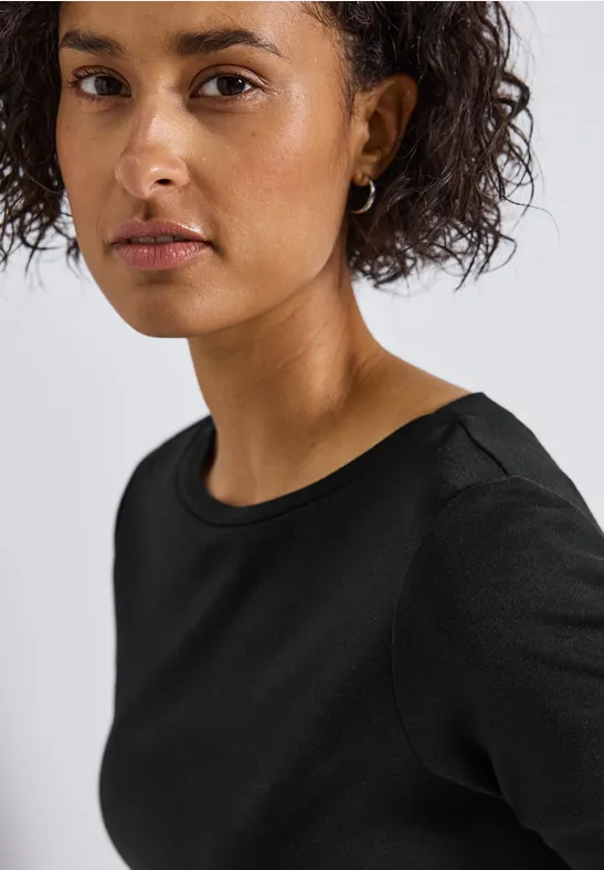 Basic shirt met lange mouwen Black
