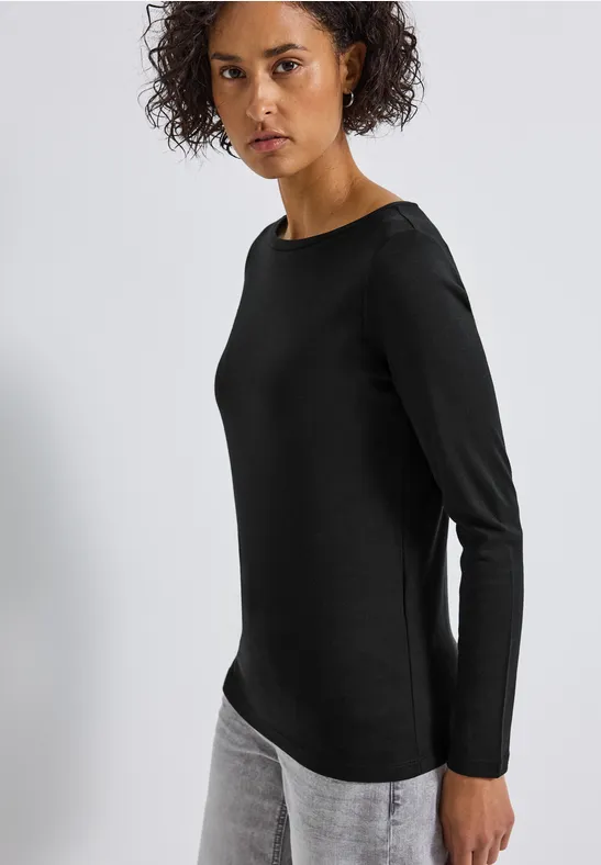 Basic shirt met lange mouwen Black
