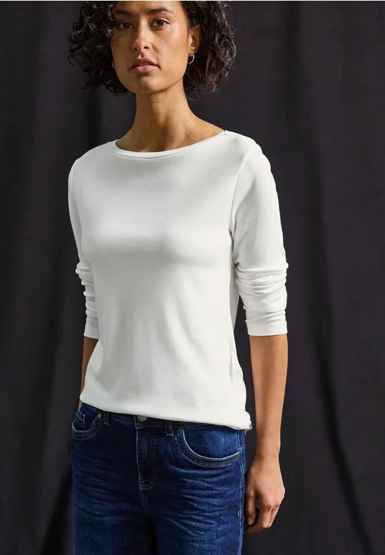 Basic shirt met lange mouwen off white