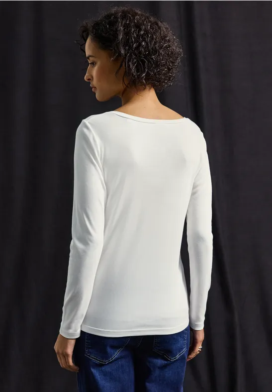 Basic shirt met lange mouwen off white