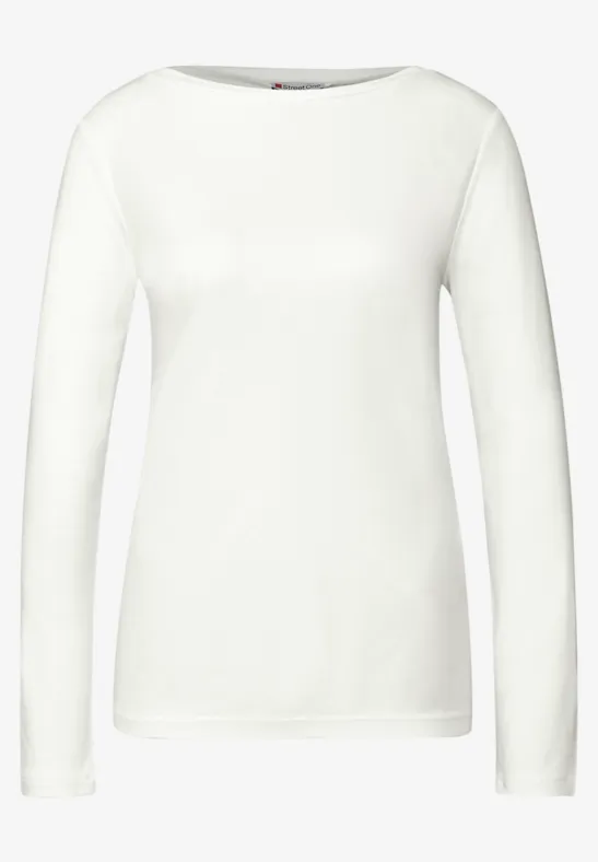 Basic shirt met lange mouwen off white