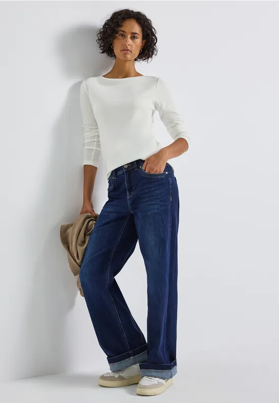 Basic shirt met lange mouwen off white