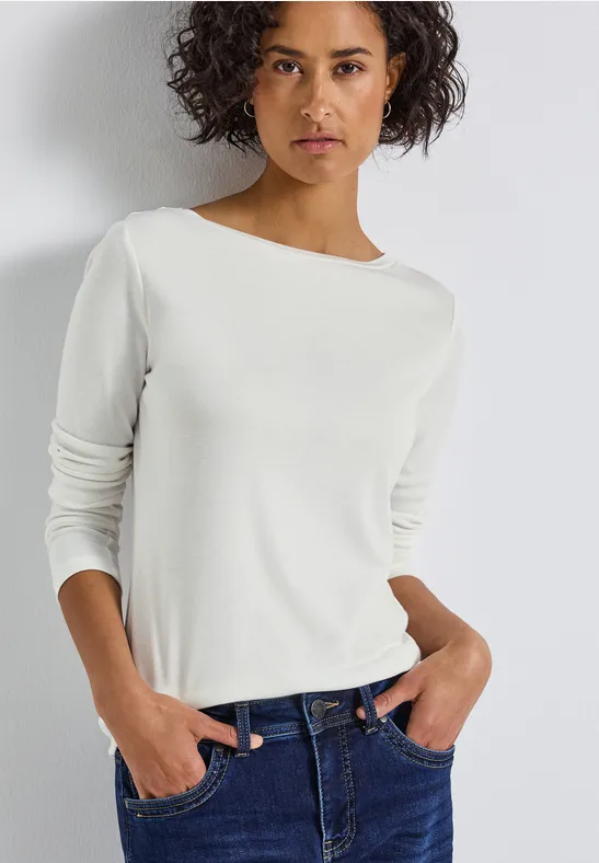 Basic shirt met lange mouwen off white