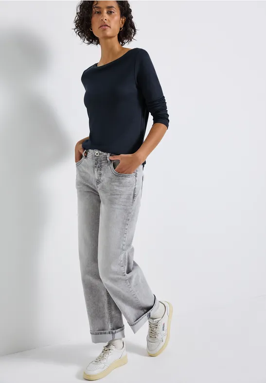 Basic shirt met lange mouwen deep blue