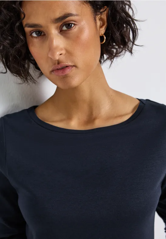Basic shirt met lange mouwen deep blue