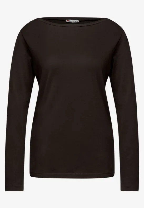 Basic shirt met lange mouwen deep roast brown