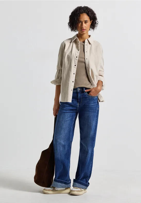 Basic shirt met lange mouwen bark brown
